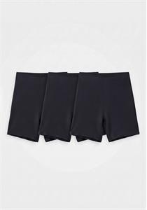 Anti Chafing 95% Cotton Pull On Boxer Shorts Black 3 Pack